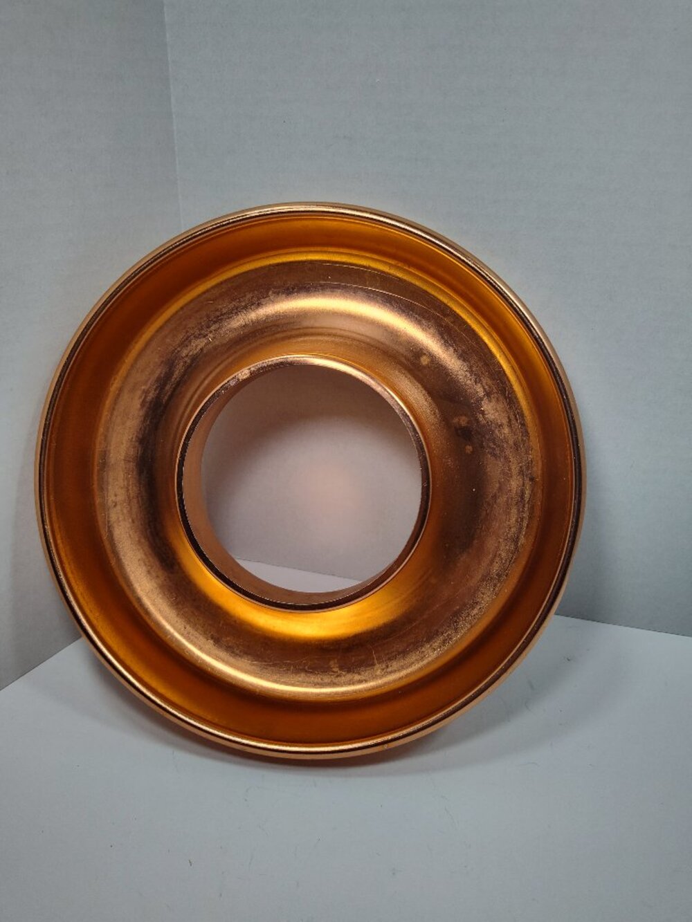 Vtg. Copper Tone Tube Cake Pan Round Angel Food Bundt Baking Mold Kitchen Decor
